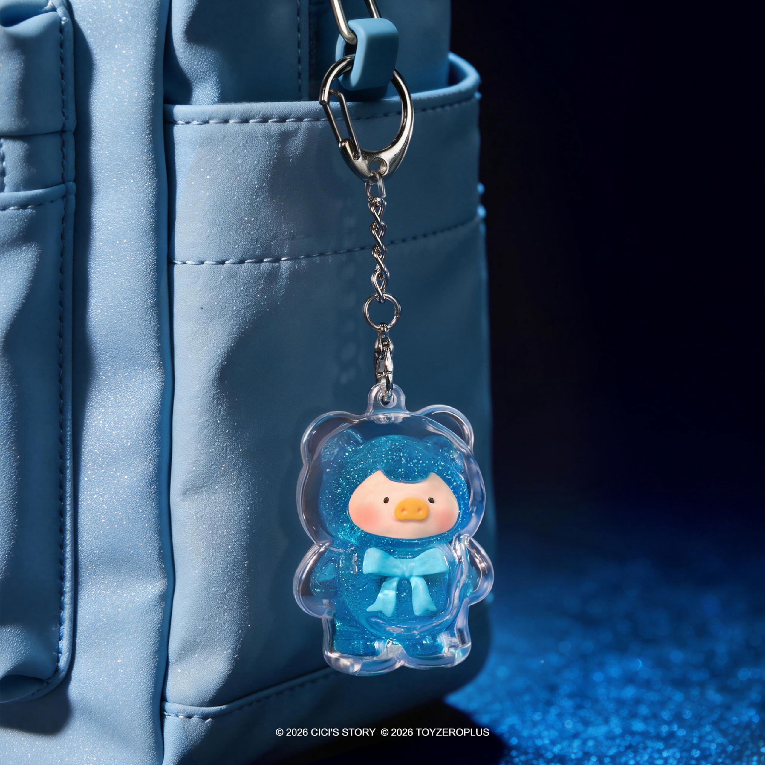 Lulu The Piggy Teddy Mini Ore Collection Series Blind Bags Mini Figurine Toys Blind Boxes Cute Animal Figures Collectible Home Desk Decor Birthday Gifts (3 Blind Bag + 1 Keychain case)