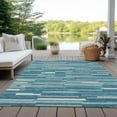 thumbnail image 6 of Addison Rugs Chantille Indoor/Outdoor Transitional Stripes Teal Washable Rectangle Rug, 5' x 7'6", 6 of 6