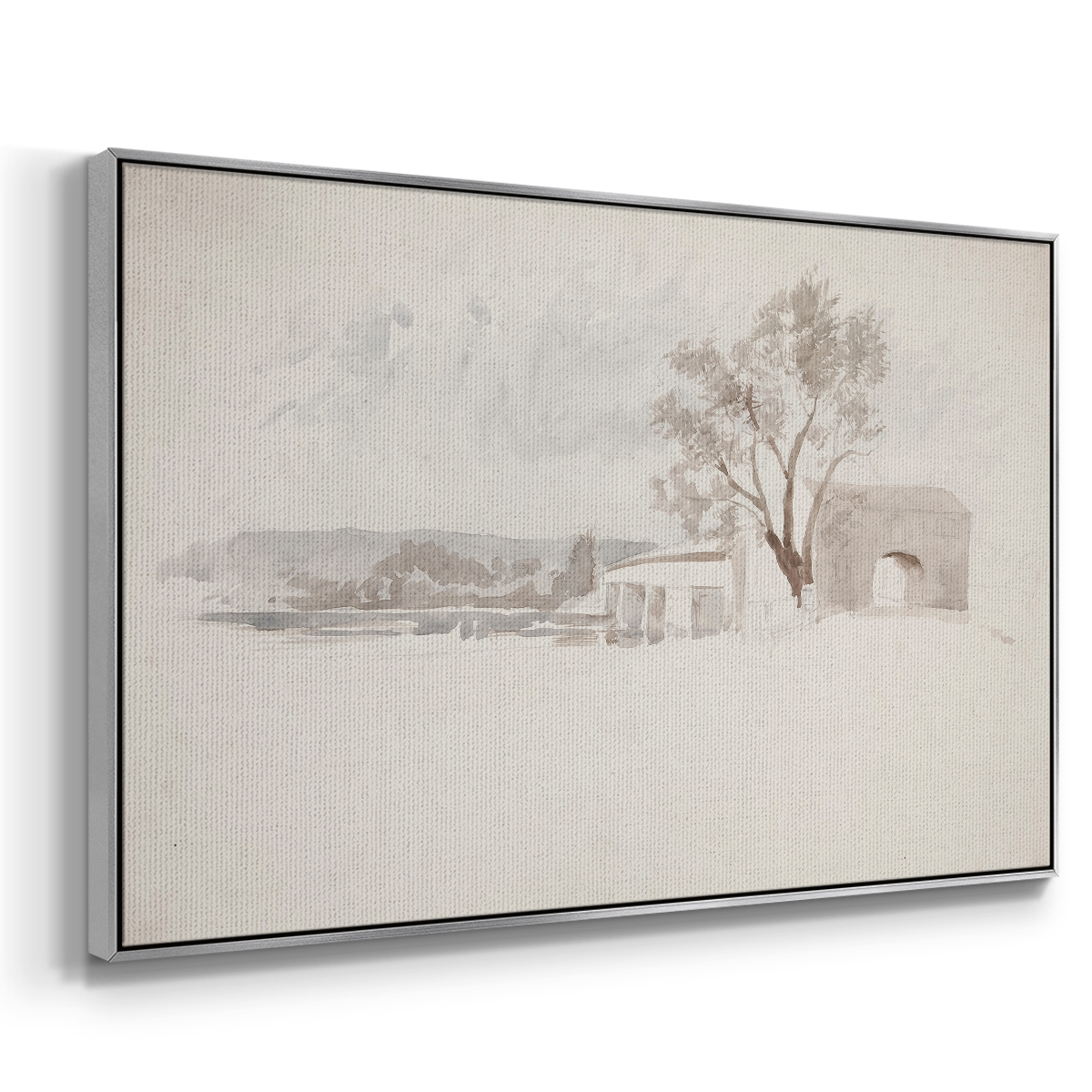 Vintage Sketch-XXVI By Wexford Home Framed in Silver Wood Gallery Wrapped Canvas 27 in. x 41 in.