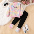 thumbnail image 2 of Fozruso 2 Piece Outfit Sets Girls Outfits Set Toddler Winter Flower Top And Jogger Pants Comfy Casual Playwear For Daily Outdoor Party Travel Holiday,4-5 Years(Multicolor), 2 of 6