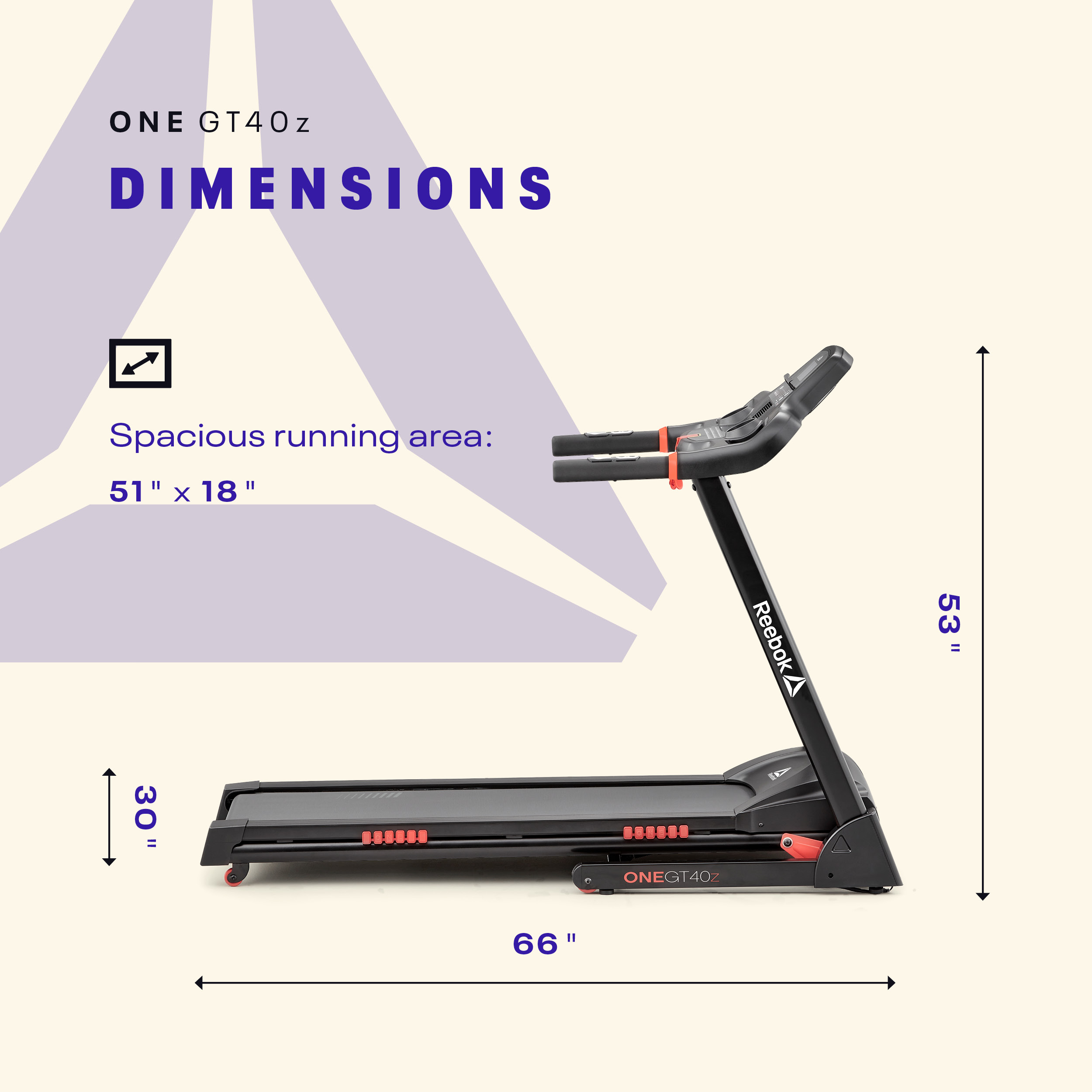 Reebok GT40z Treadmill with Incline, Foldable, Bluetooth, Walking or Running, 2.0 HP, 11.2 MPH