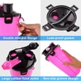 thumbnail image 4 of Botella de agua para perros con 2 cuencos plegables, botella portátil 2 en 1 para agua y comida para perros, gatos y mascotas, botella de viaje para paseos, ejercicio, senderismo y acampada (rosa), 4 of 5
