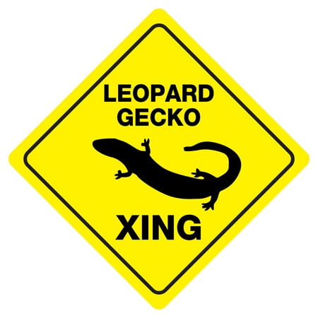 LEOPARD GECKO CROSSING Funny Novelty Sign (Best Light For Leopard Gecko)