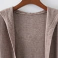thumbnail image 3 of New Women Casual Style Autumn Winter Long Sleeve Loose Cardigan Hooded Knitted Overcoat Sweater Knitwear Tops, 3 of 6