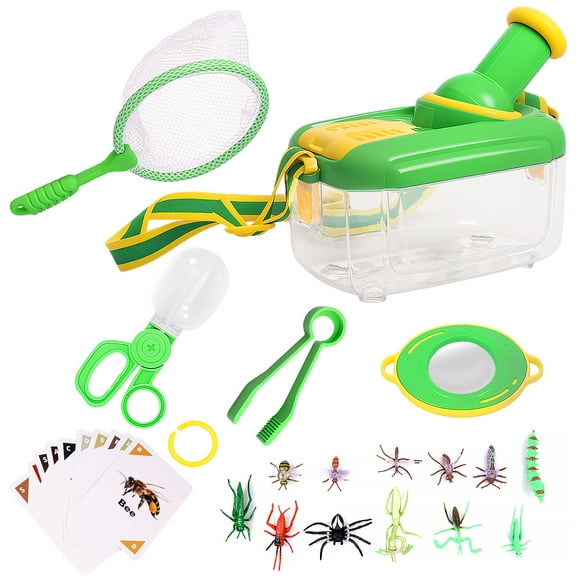 Bug Catcher for Kids Bug Catching Kit with Bug Collector Toy Bugs Butterfly Net Magnifying Glass Insect Catcher Tweezers, Outdoor Explorer Kit for Kids Age 3-8