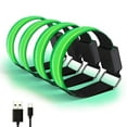 thumbnail image 1 of Pulsera LED NikouMX USB Recargable Banda Reflectante Ajustable Verde 4 Uds, 1 of 6