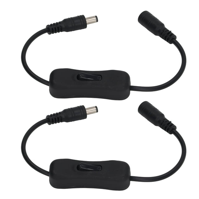 Inline DC Power Cable, DC Power Inline Cable Stable Durable DC 12V 2Pcs For CCTV