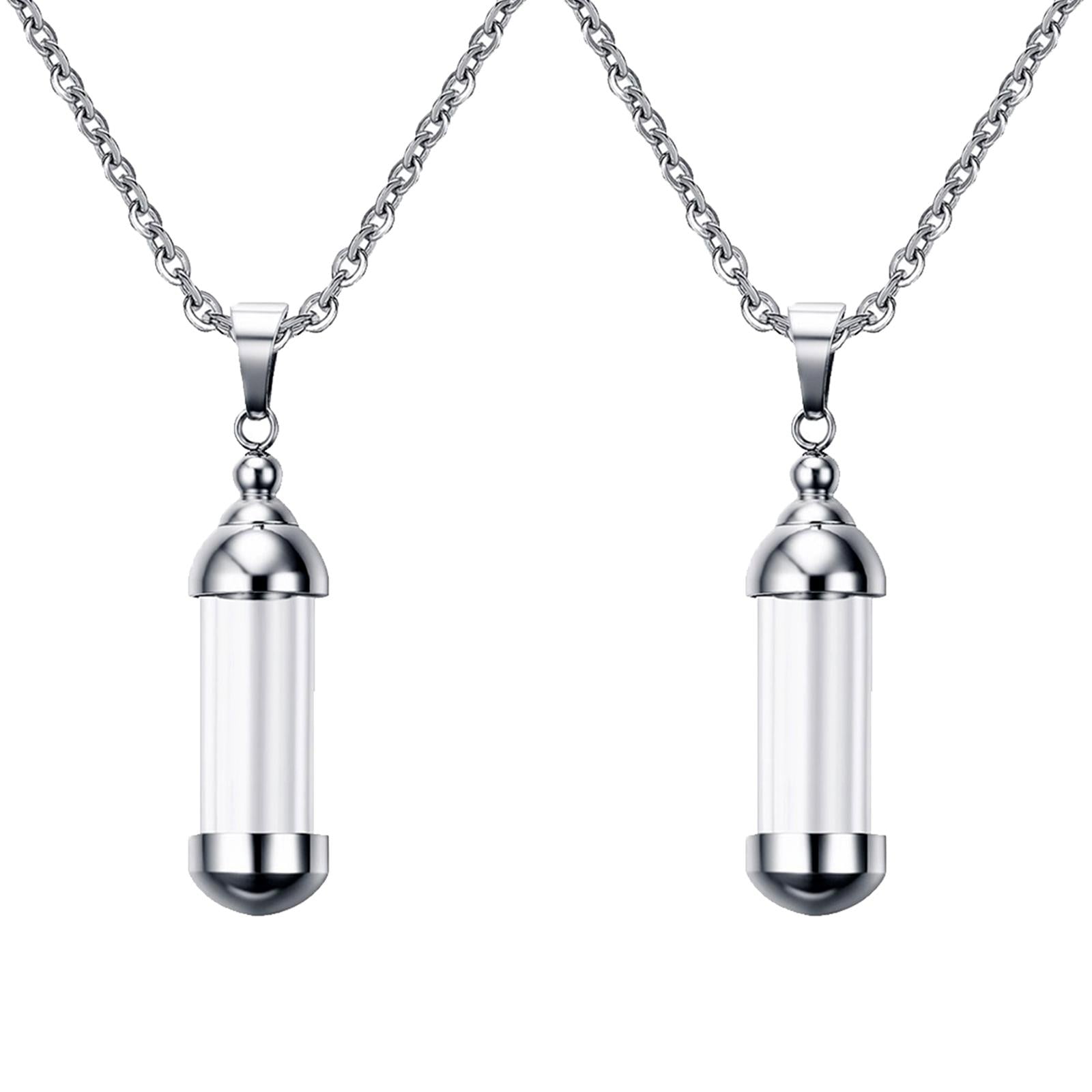2pcs Vial Necklace Glass Vials Mini Glass Bottles Necklace Pendants for