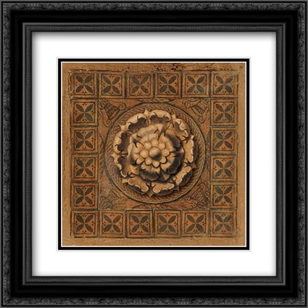 Mystic Medallion II 2x Matted 20x20 Black Ornate Framed Art Print by Pattinian, Merri