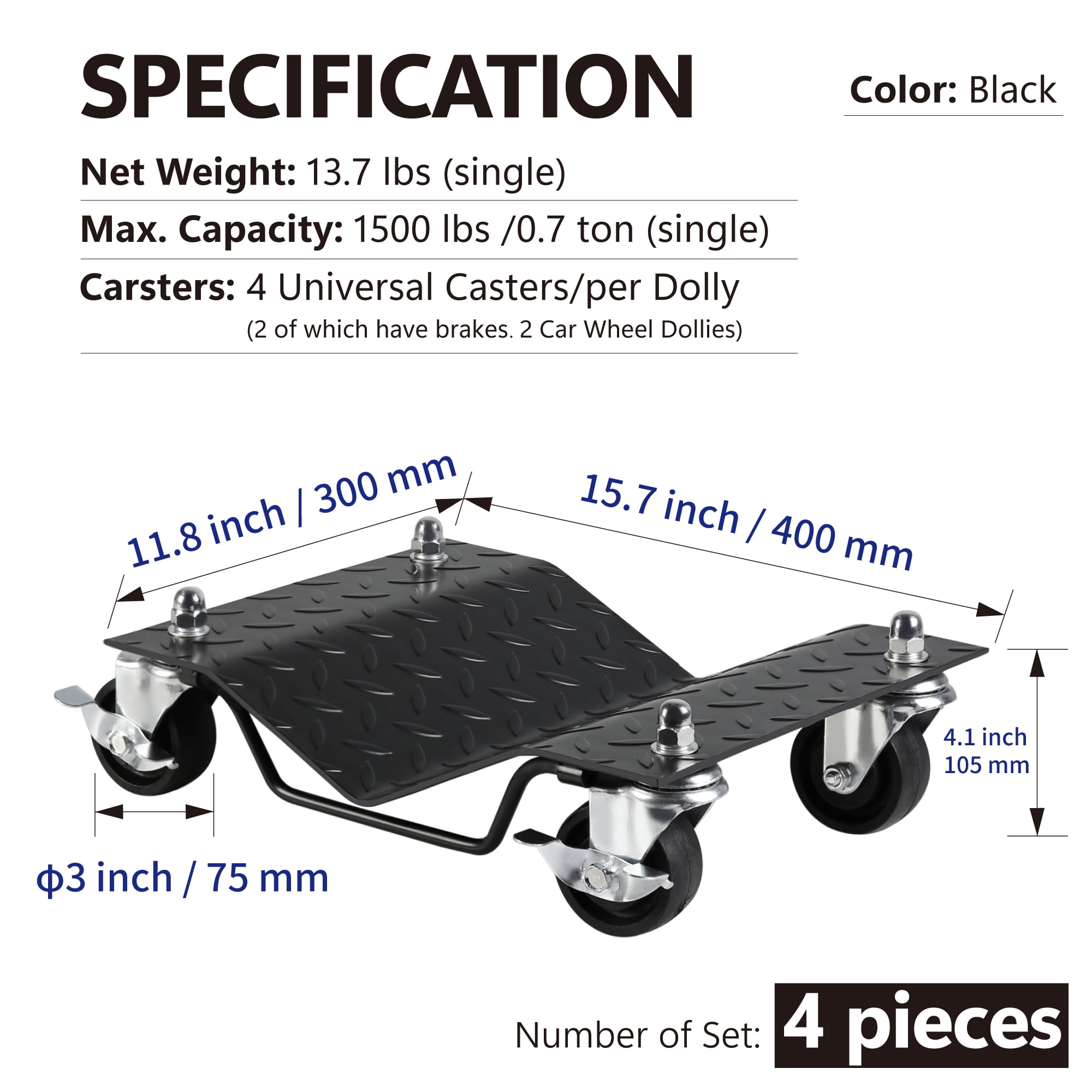 he avyDuty Car Dollies Set of 2/4,Car Wheel Dolly for Garage Moving Car,Vehicle Dolly for Moving Cars,Motorcycles,Disabled Units,Trucks,Dirt Bike,Trailers