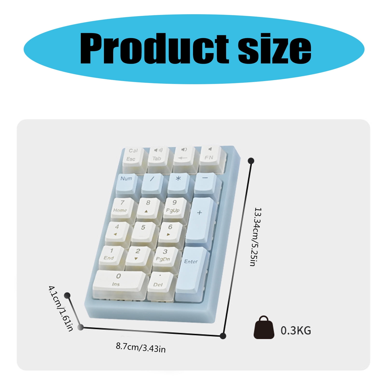 Mechanical Numeric Keypad Hot-Swap Switches Corded Gaming Keypad LED Backlit Keycap Numpad Portable Keypad Extended Layout