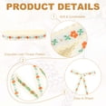thumbnail image 3 of 3 Yards Jacquard Ribbon Trim, 0.71 Inch Floral Embroidered Ribbon for Sewing DIY Clothing Bowknot Bag Gift Wrap, Beige, 3 of 7