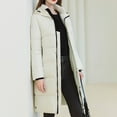 thumbnail image 4 of Women Fashion Long Sleeve Solid Color Hooded Long Down Jacket Coat plus Size Jacket for Women Flannel Jackets for Women Warm Sweatshirts for Women Jacket Women Fashion Jacket Women Petite Walking, 4 of 6