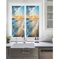 thumbnail image 2 of Window Privacy Film Sunset Beach Stained Glass Window Film Decorative Sun Block Window Cover Spray Ocean Waves Sky Nature Scenery Window Clings Static Adhesive Sticker for Bathroom 17.7"x39.3", 2 of 7
