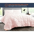 thumbnail image 2 of Oversized Palatial King Comforter Pinch Blush 300 GSM Plush Siliconized Microfiber Fill Duvet Insert With 1000 Thread Count Egyptian Cotton Shell Fluffy Soft with Premium Piping & Matching Pillowcases, 2 of 8