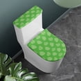 thumbnail image 2 of HELLHERO Monstera Leaf Pattern Elastic Fabric Round Toilet Lid Dust Cover for Toilet Holiday Toilet Seat Cover with Elastic Edge 2 Pieces, Christmas Bathroom Set, 2 of 8
