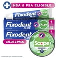 thumbnail image 2 of Fixodent Plus Scope Denture Adhesive Cream, Precision Hold, Scope Flavored, 2 oz, 2 Pack, 2 of 8