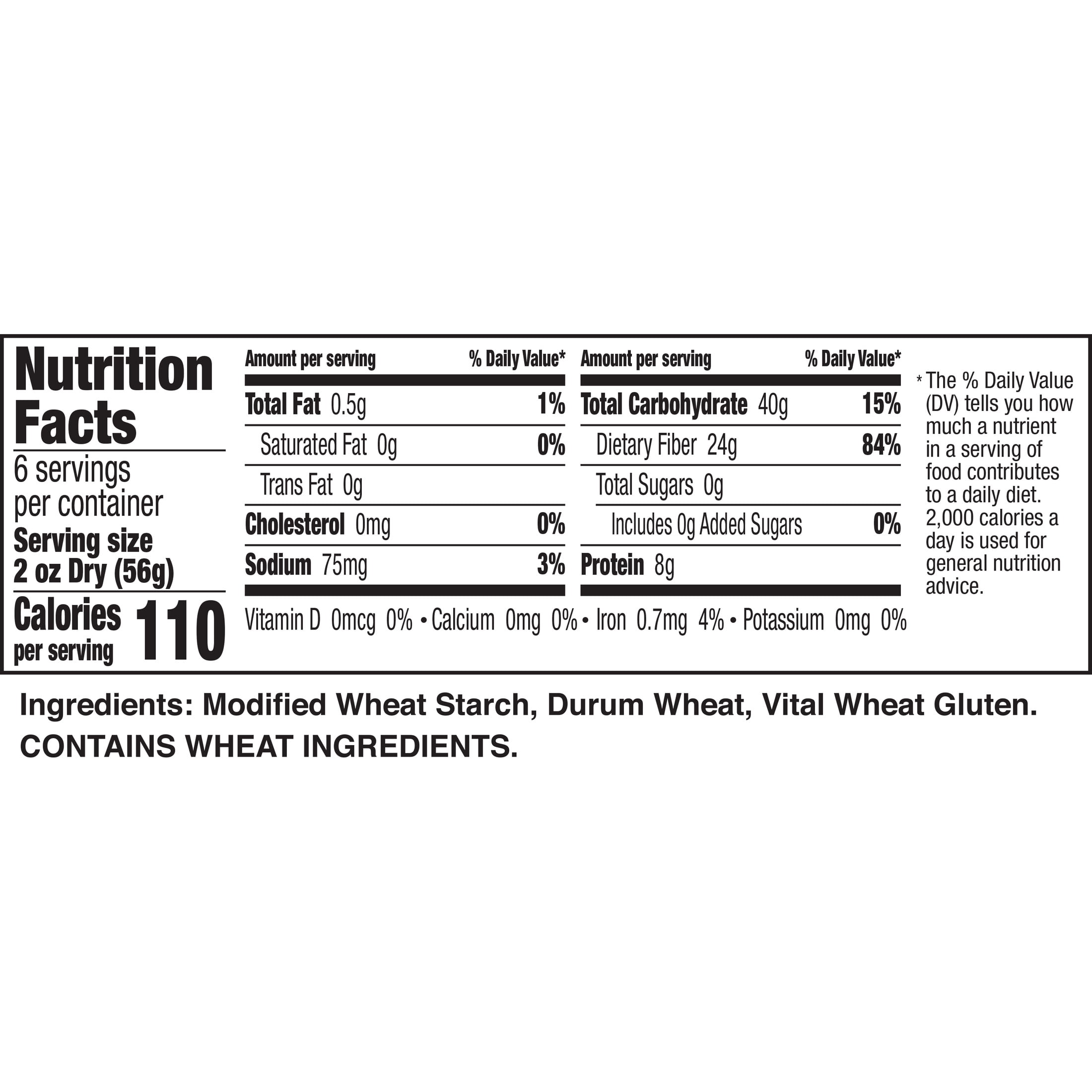 Carbe Diem Spaghetti Pasta, 12 oz, High Fiber, Egg-Free, Dairy-Free