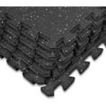 thumbnail image 2 of Sorbus Puzzle Exercise Mat High Density Foam Interlocking Gym Tiles (Blue Dots) - Black/Blue, 2 of 5