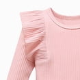 thumbnail image 5 of NOLDARES Newborn Infant Baby Girl Clothes Long Sleeve Romper Pants Headband headband Outfits Set 0 3 6 9 12 18 24 Months,Pink,18-24 M, 5 of 5