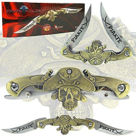 9. 5 Inch Dual Blade Stainless Steel Pirate Folder