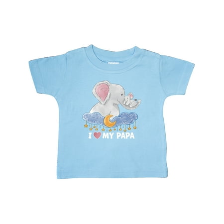 

Inktastic I Love My Papa Cute Elephants with Moon and Stars Gift Baby Boy or Baby Girl T-Shirt