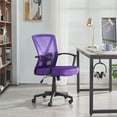 thumbnail image 2 of Yaheetech Adjustable Mesh Office Chair Mid Back Swivel Chair Executive Desk Chair Computer and Study Chair with Wheels, Purple, 2 of 8