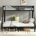 thumbnail image 2 of Twin XL over Queen Bunk Bed,Heavy Duty Metal Bunk Bed with 2 Side Ladders,Space-Saving/Noise Reduced/No Box Spring Needed,Black, 2 of 11