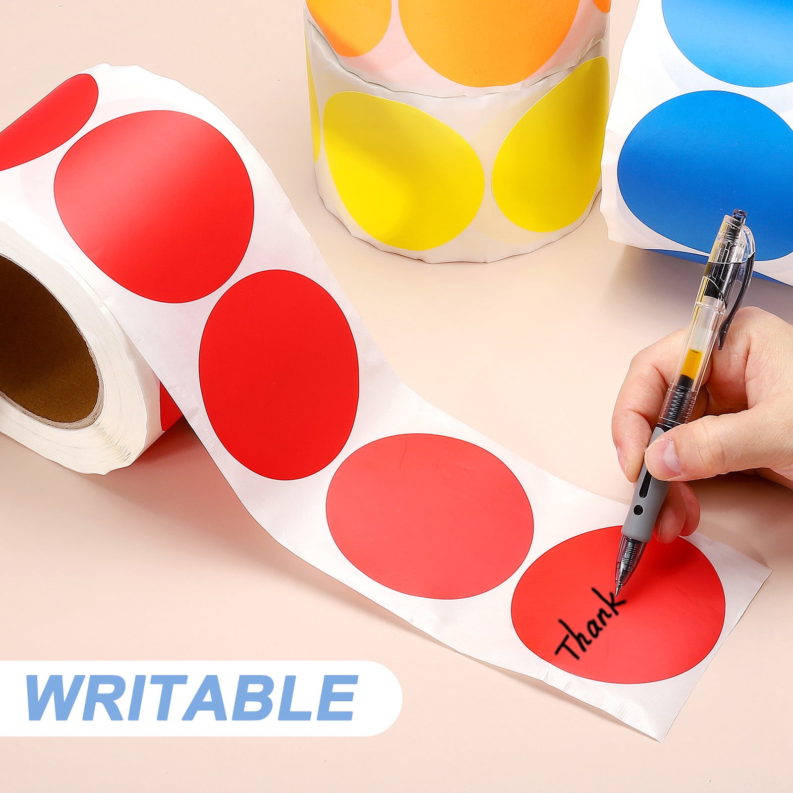 Uxcell Colored Dot Stickers Color Coding Labels Blank Circle Sticker Adhesive Round Price Stickers Red Orange 3 in