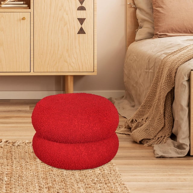 Elodie Round Footstool Foot Rest Vanity Chair Stool Leisure Stool Sturdy with Padded