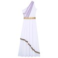 thumbnail image 5 of XUNZOO Womens Ancient Greek Dress Grecian One Shoulder Flowy Maxi Dress Roman Caesar Toga Dress Lavender 3XL, 5 of 7