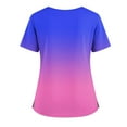 thumbnail image 5 of Womens Gradient Color Vneck Scrub Tops Short Sleeve Work Scrubs Summer Fall Shirts 2026 Trendy, #03 Pink, 5XL, 5 of 6