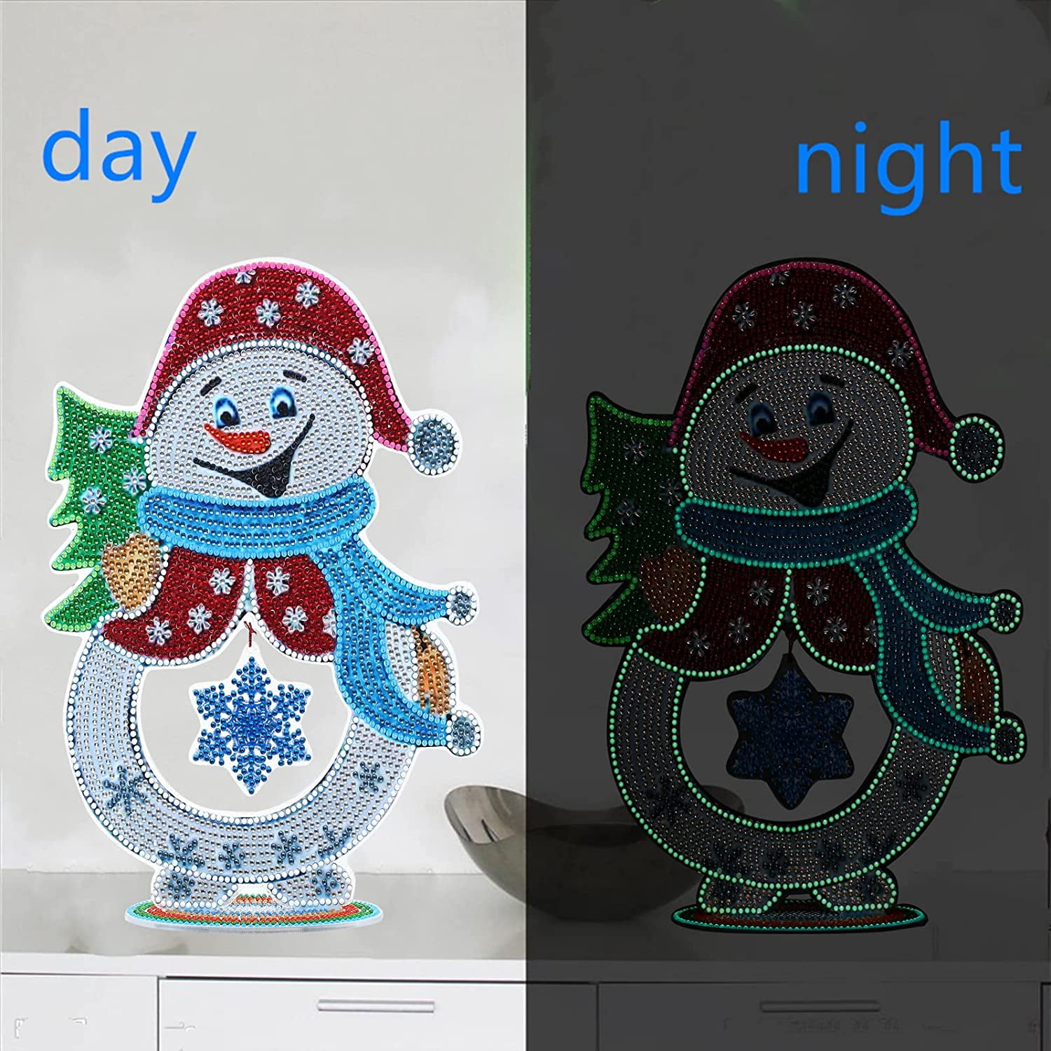 5D DIY DIAMOND Art Table Decor Scenery Snowman Christmas Decor