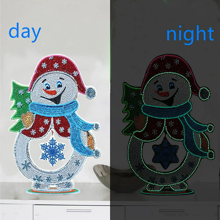 Christmas Snowman Table Top Diamond Painting Kits Luminous, YEESAM