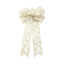 chaungfeng 1-Pack Christmas Bows, for Gift Wrapping, Tree Decor, Wreath, Craft, Wedding, Party, Christmas Printed Bows for Bakery Candy Bags, Home Decor, 3.5x3.9 Inches