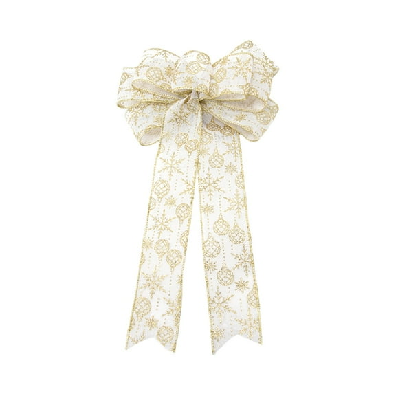 chaungfeng 1-Pack Christmas Bows, for Gift Wrapping, Tree Decor, Wreath, Craft, Wedding, Party, Christmas Printed Bows for Bakery Candy Bags, Home Decor, 3.5x3.9 Inches