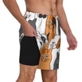 thumbnail image 2 of Naloa Funny Cats Print Men Swim Trunks with Compression Liner ,Board Shorts,Men's Swim Shorts with Drawstring and Elastic Waistband-Large, 2 of 6