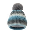 thumbnail image 1 of Dark Gray Gradient Color Winter Knitted Thickened Woolen Hat For Men And Women Warm And Cold Protection With Pom Pom Size L Length 10.63 Inches In Dark Gray, 1 of 2