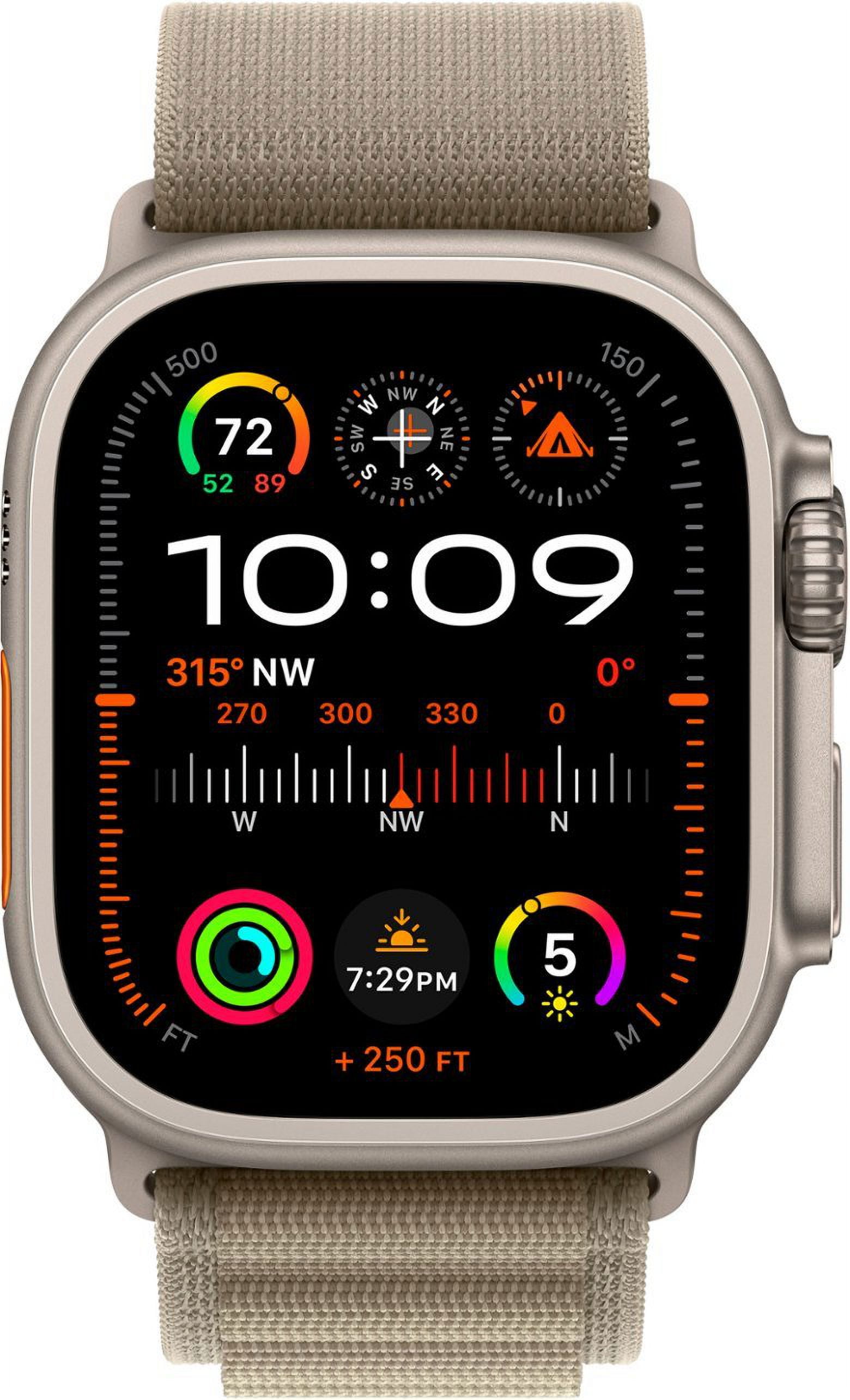 Restored Apple Watch Ultra 2 - GPS + Cellular - 49mm Titanium Case with Olive Alpine loop Medium (Refurbished)