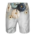 thumbnail image 4 of Kdxio Pumpkin And White Marble Pattern Mens Casual Shorts - Drawstring Summer Beach Sports Shorts for Men, 4 of 9
