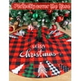 thumbnail image 3 of Christmas Tree Skirt 48 Inch Red Rustic Xmas Tree Skirt with Christmas Tree, Black Red Buffalo Plaid Christmas Tree Skirt Ornaments for Merry Christmas Holiday Party Decorations Indoor, 3 of 6