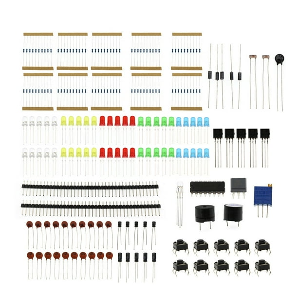 Naiovety Conjunto de transistores y condensadores de resistencias LED, componentes eléctricos, Kit para principiantes, piezas de repuesto para Decoración del hogar Naiovety HA062034-00