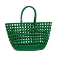 thumbnail image 3 of Bolso de mano tejido para mujer, moderno, de gran capacidad, con asa superior, ideal para ir de compras o vacaciones. Verde, 3 of 9