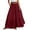 Wine, variant on Arlun Spring Summer Long Skirts for Women Stretch High Waisted Solid Color Ruffle Maxi Skirt with Waistband Boho Lightweight Flowy Beach Vacation Skirts Red XL