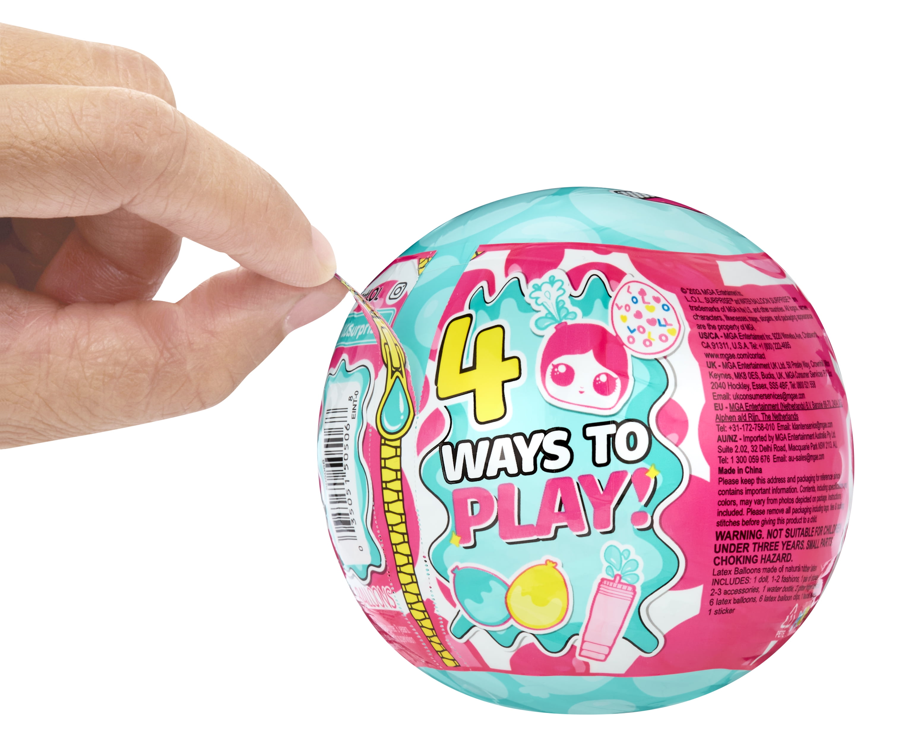 LOL Surprise Water Balloon Surprise Dolls, Glitter, 4 Ways to Play, Reusable, Limited Edition
