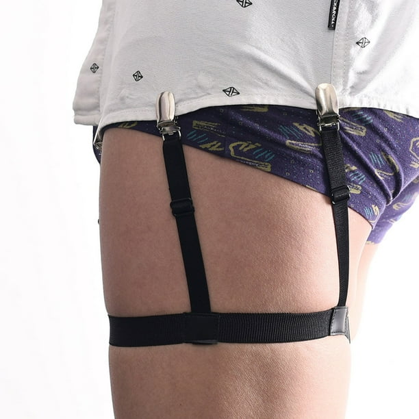 Elastic Leggings Girdle Shirt Unisex Anti slip stays for men shirt belts suspenders belts Clip Locking Clamps Sexy Thigh Ring Garter Belt
