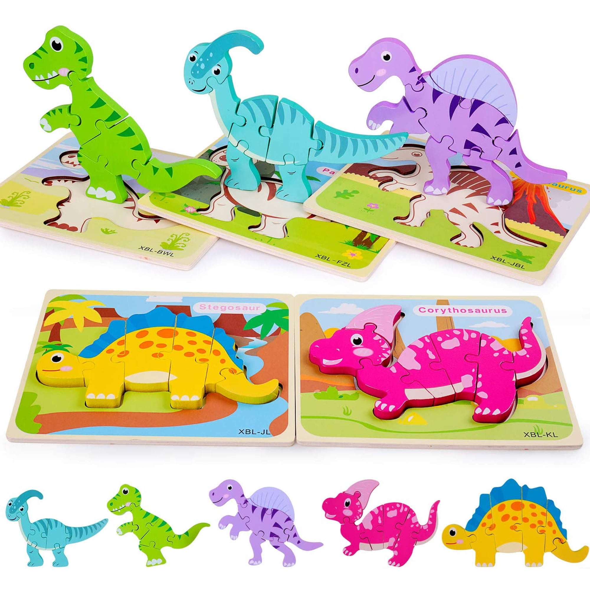 Kit De Dinosaures En Bois 3D - 24 Pièces Puzzle à Peindre Et Assembler, Stylos Inclus, Cadeau Créatif Pour Enfants 4-10 Ans