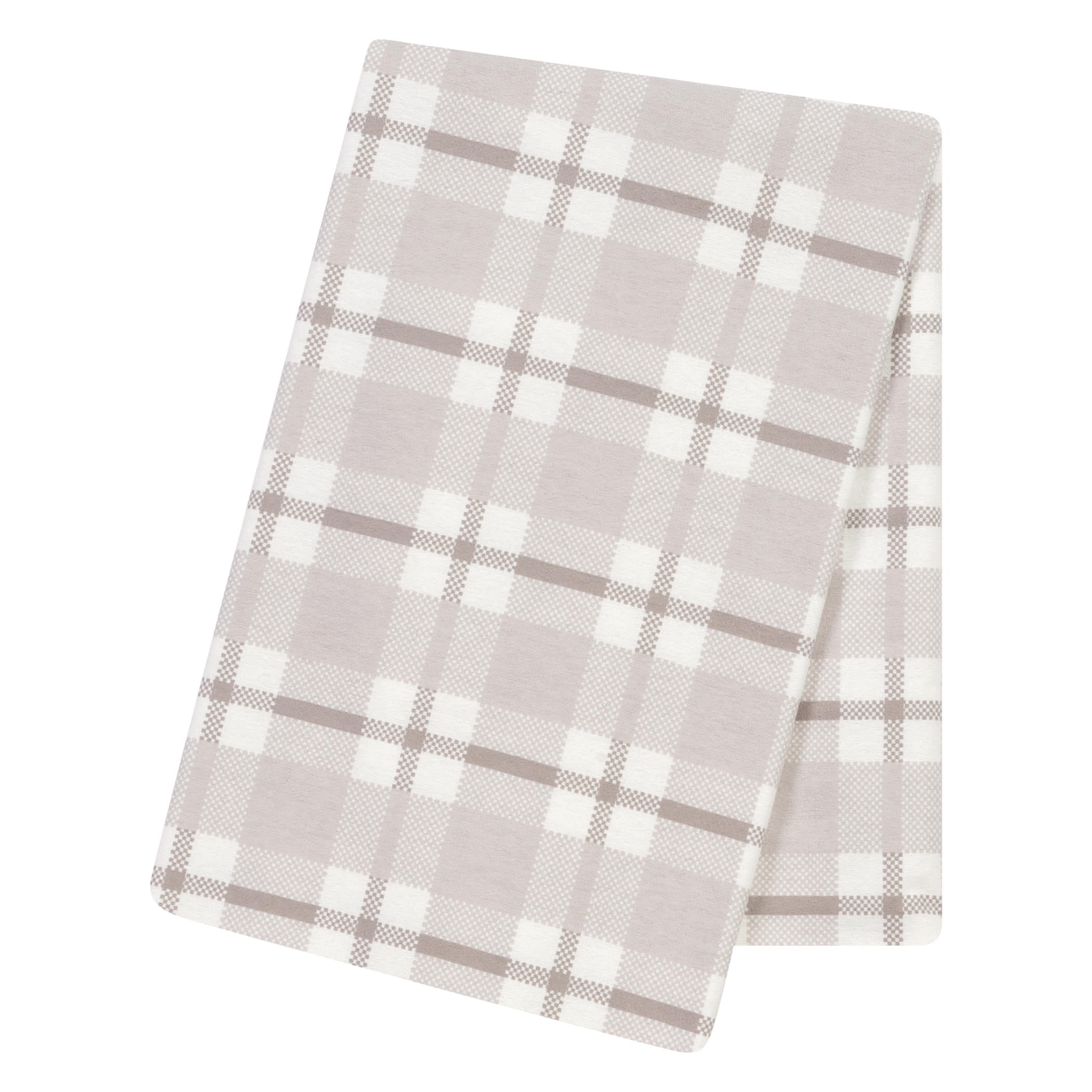 Gray and White Plaid Jumbo Deluxe Flannel Swaddle Blanket