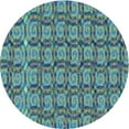 thumbnail image 1 of Ahgly Company Machine Washable Indoor Square Transitional Azure Blue Area Rugs, 3' Square, 1 of 7