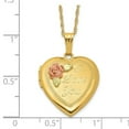 thumbnail image 2 of 14k Gold Filled Textured Spring-Ring Holds 2 photos Polished and satin With 12k Accents Black Hills Locket 18.55mm Wide, 2 of 2